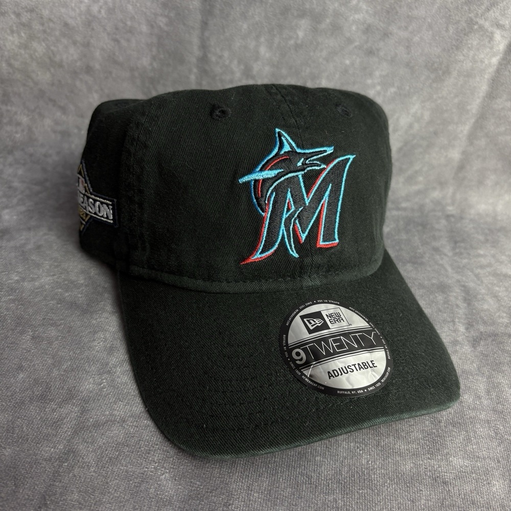 Miami Marlins New Era 9Twenty Hat Adjustable Black Post Season 2023 NEW‎
